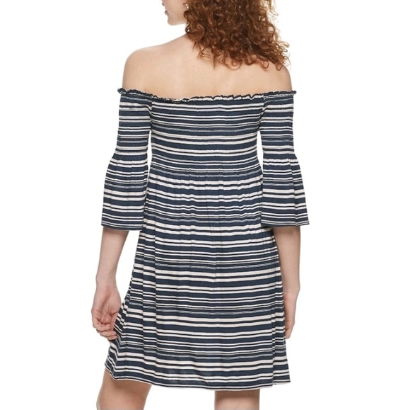 Rewind Dresses & Skirts - NWT Rewind Smocked Navy Stripe Dress